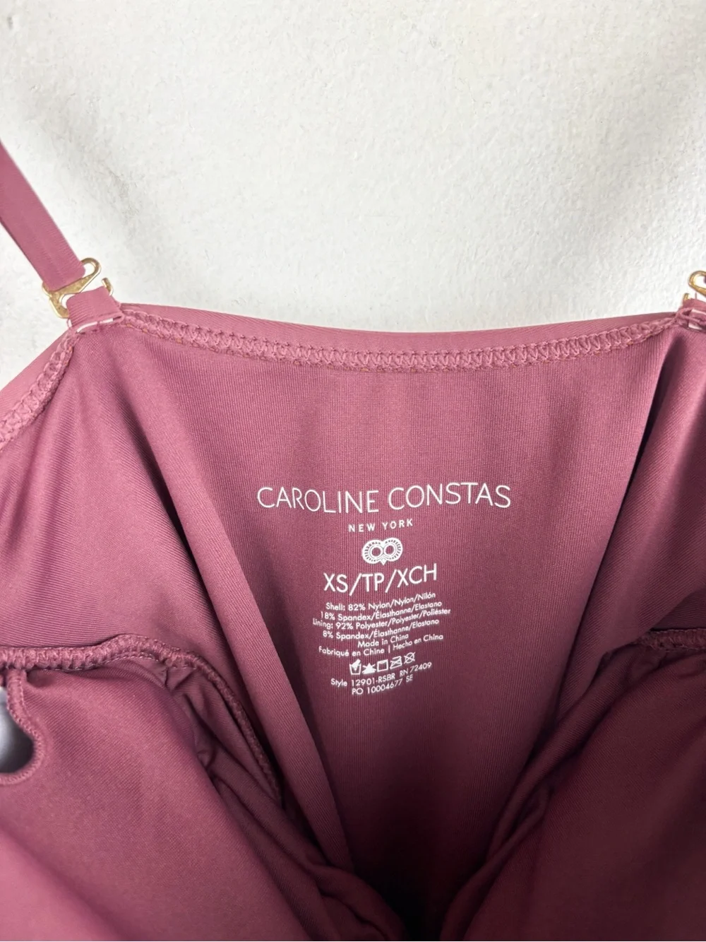 NWT Carline Constas Mauve One Piece Swimsuit Sz XS